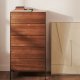 KAVE HOME Vedrana kommode, m. 5 skuffer - brun valnddefiner og sort stl