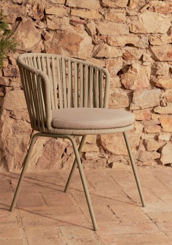 KAVE HOME Saconca havestol, m. hynde - beige reb og stl