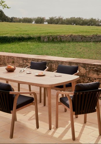 KAVE HOME Maset havebord, rektangulr - natur eukalyptustr (170x90)