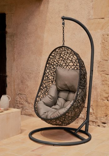 KAVE HOME Dalias stander til hngestol, sort metal (H: 197 cm)