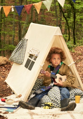 KAVE HOME Yanil tipi-telt i 100% hvid bomuld, 100 x 90 cm