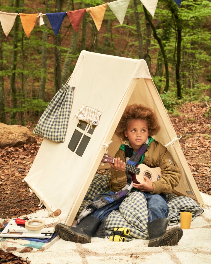 KAVE HOME Yanil tipi-telt i 100% hvid bomuld, 100 x 90 cm