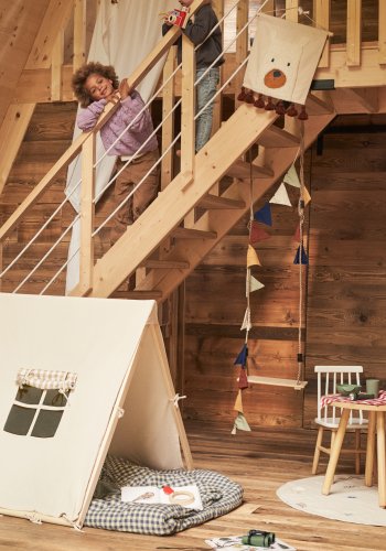 KAVE HOME Yanil tipi-telt i 100% hvid bomuld, 100 x 90 cm