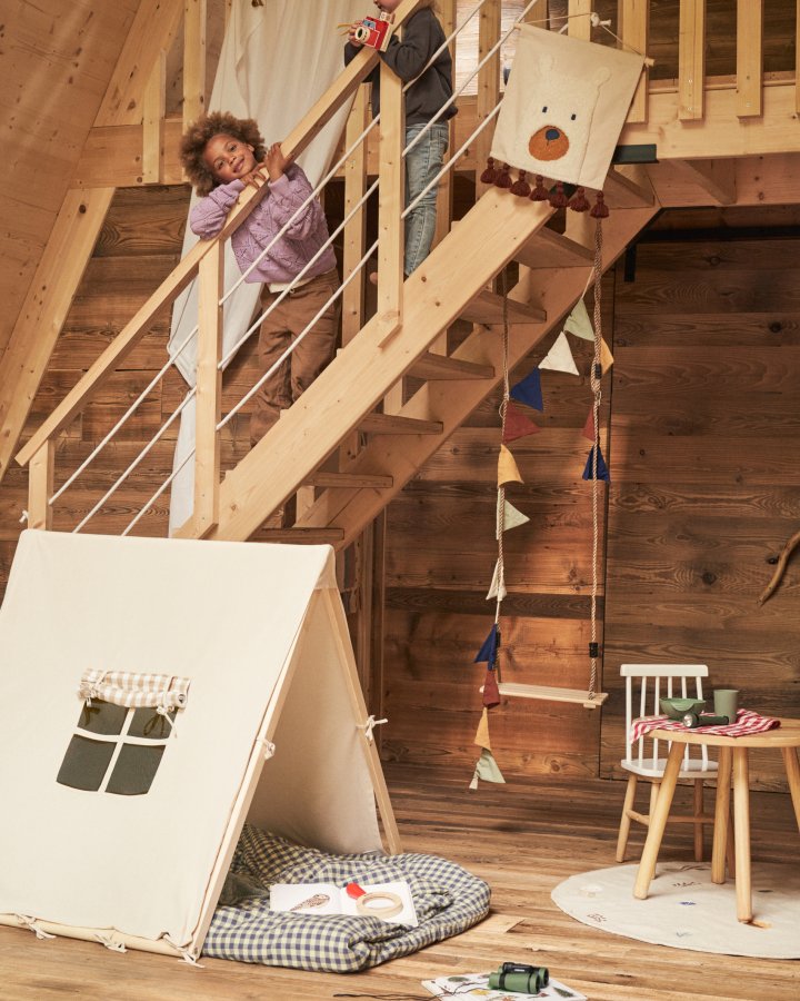 KAVE HOME Yanil tipi-telt i 100% hvid bomuld, 100 x 90 cm