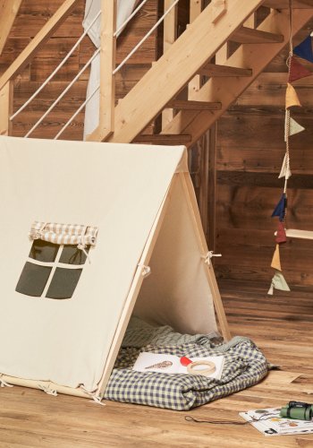 KAVE HOME Yanil tipi-telt i 100% hvid bomuld, 100 x 90 cm