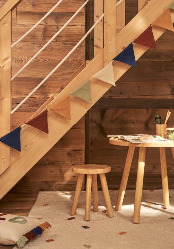 KAVE HOME Dilcia brnetaburet, rund - natur gummitr (H:31)