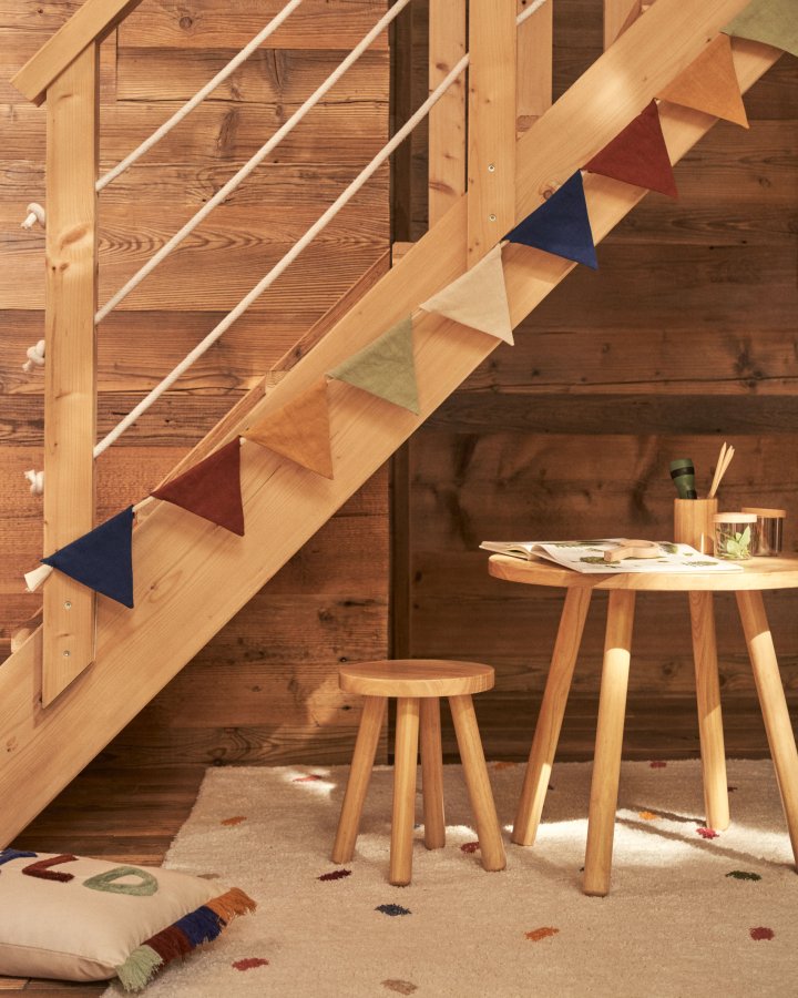 KAVE HOME Dilcia brnetaburet, rund - natur gummitr (H:31)