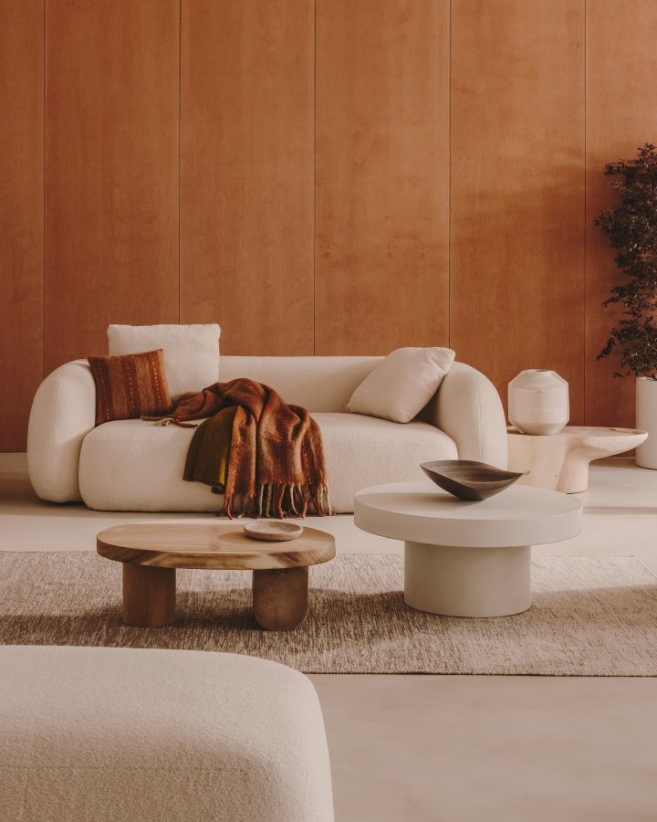 KAVE HOME Martina pude ecru bouclé 52 x 52 cm