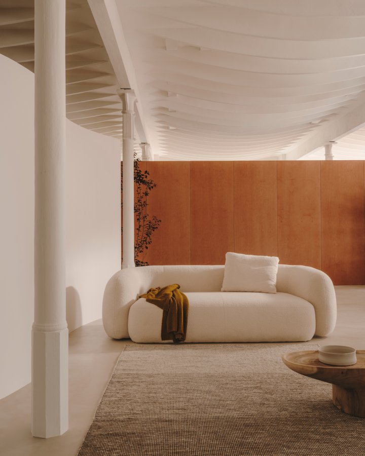 KAVE HOME Martina pude ecru bouclé 52 x 52 cm