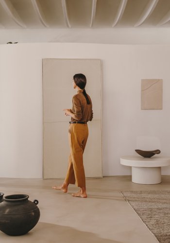 KAVE HOME Aiguablava sofabord, rund - hvid cement (90)