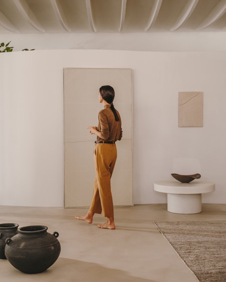 KAVE HOME Aiguablava sofabord, rund - hvid cement (90)