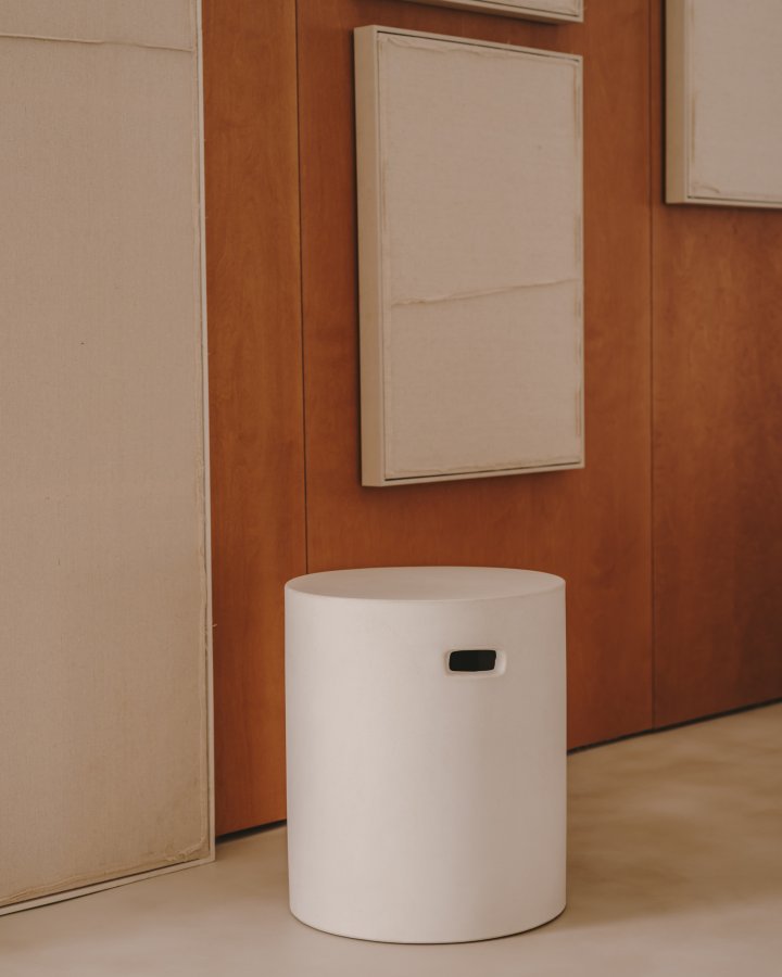 KAVE HOME Aiguablava fodsttte, rund - hvid cement (37)