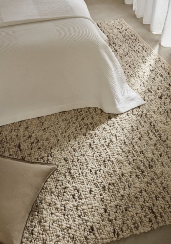 KAVE HOME Manilva tppe i uld og brunt bomuld, 200 x 300 cm