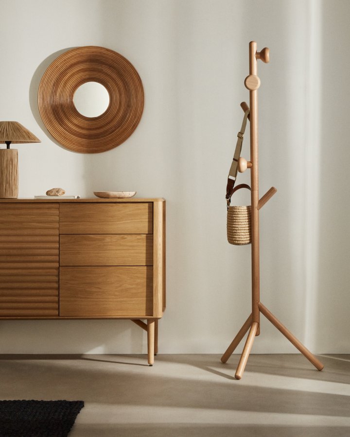 KAVE HOME Nadue knagerkke i massiv bgetr med naturlig finish 170 cm