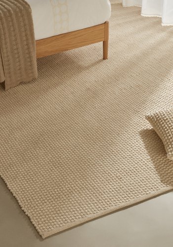 KAVE HOME Mascarell tppe, bomuld og polyester i hvid, 200 x 300 cm