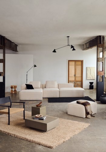 KAVE HOME Neade tppe, bomuld og polyester i beige, 200 x 300 cm