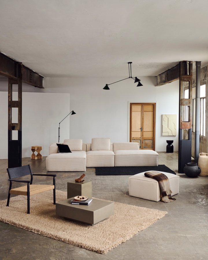 KAVE HOME Neade tppe, bomuld og polyester i beige, 200 x 300 cm