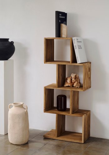 KAVE HOME Arundel reol, m. 4 rum - genbrugs teaktr (55x132)