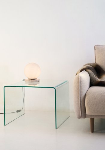 KAVE HOME Burano sidebord, kvadratisk - klar glas (60x60)