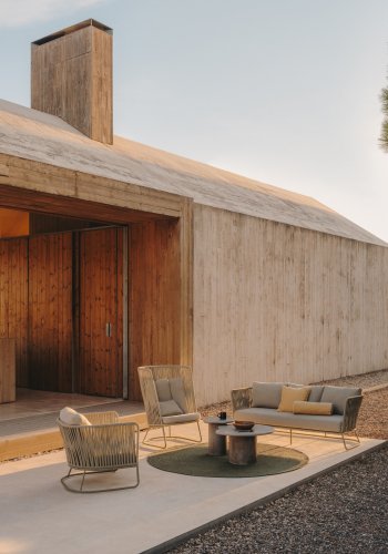 KAVE HOME Despas grnt rundt tppe lavet af syntetiske fibre 200 cm