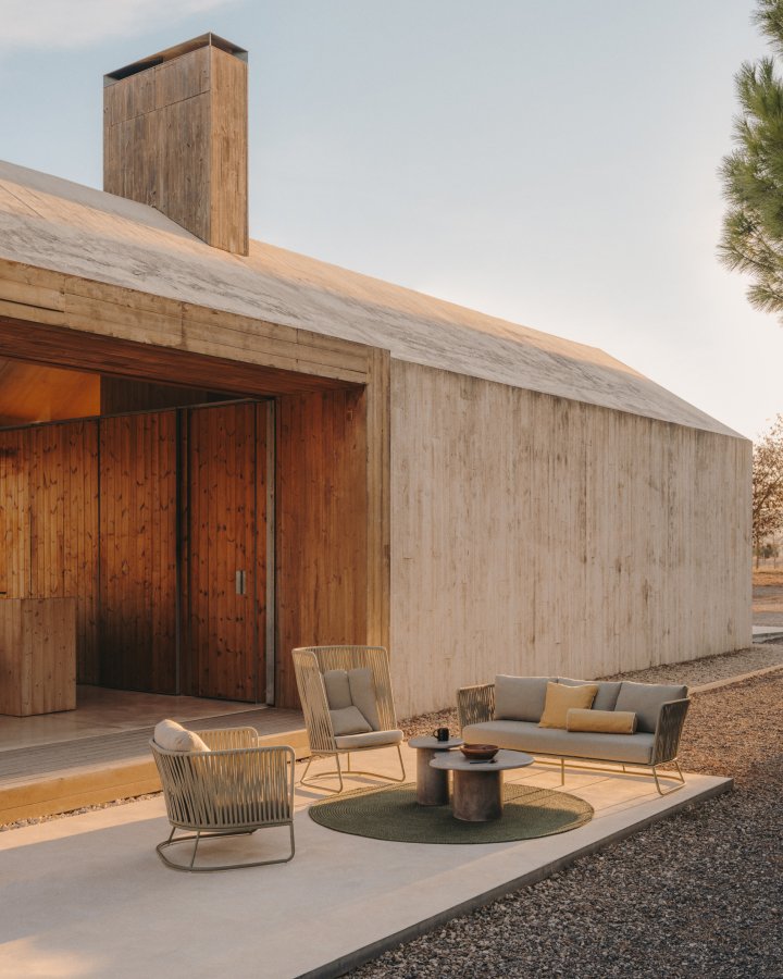 KAVE HOME Despas grnt rundt tppe lavet af syntetiske fibre 200 cm