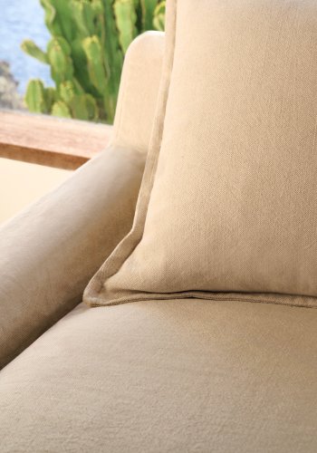 KAVE HOME Zenira sofa med aftageligt betrk og beige hynder i bomuld og hr, 230 cm