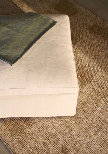 KAVE HOME Zenira fodsttte med aftageligt betrk og beige bomulds- og hrpude, 90 x 90 cm