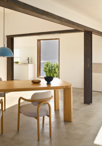 KAVE HOME Jondal udtrksbord lavet af massivt tr og egefiner, 200 (280) cm x 100 cm FSC 100%