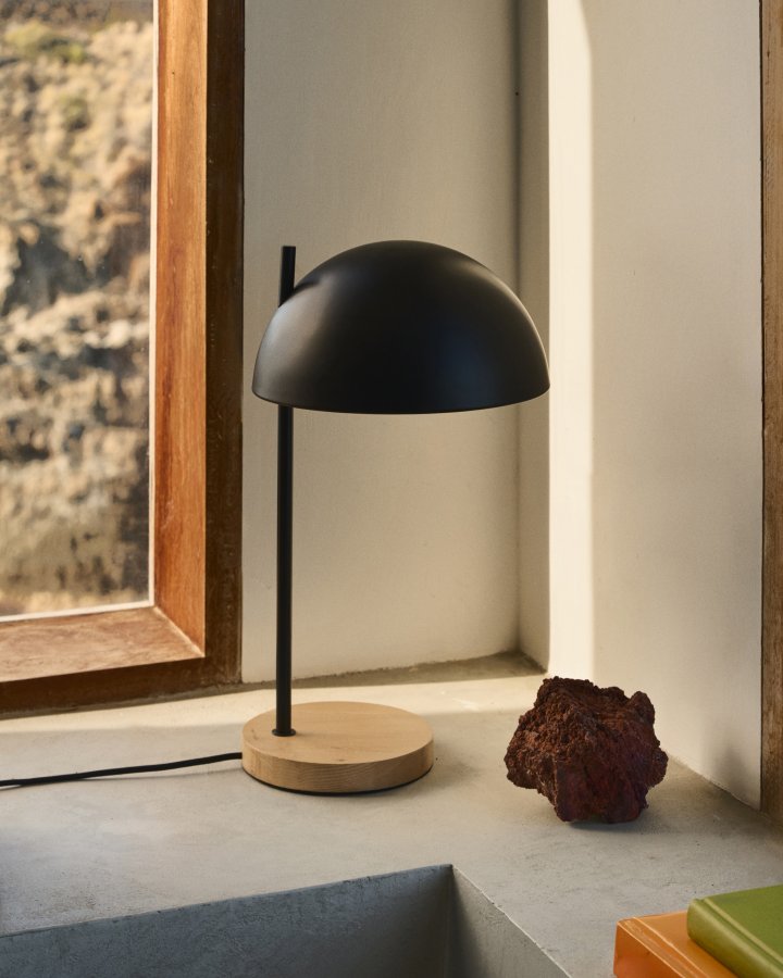 KAVE HOME Catlar bordlampe - sort metal og asketr