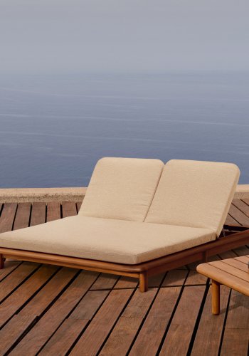 KAVE HOME Turqueta dobbelt liggestol lavet af FSC 100% massivt teaktr