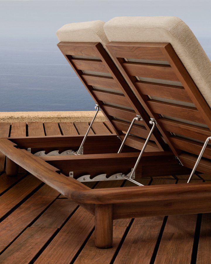 KAVE HOME Turqueta dobbelt liggestol lavet af FSC 100% massivt teaktr