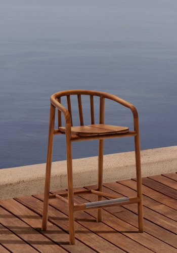 KAVE HOME Turqueta udendrs skammel lavet af FSC 100% massivt teaktr, hjde 65 cm