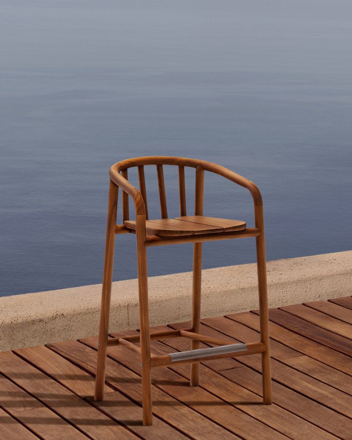 KAVE HOME Turqueta udendrs skammel lavet af FSC 100% massivt teaktr, hjde 65 cm