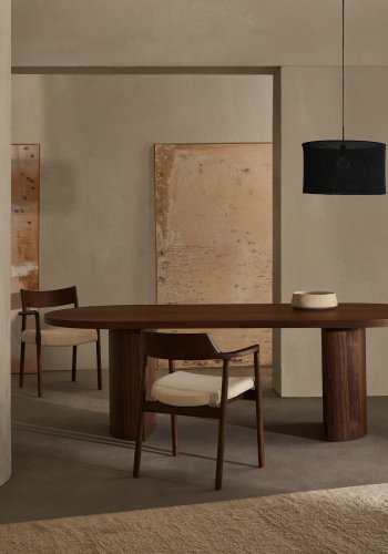 KAVE HOME Nealy bord med valnddefiner i mrk finish, 240 x 100 cm