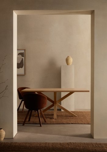 KAVE HOME  rektangulr Arya spisebord - natur melamin og stl (160x100