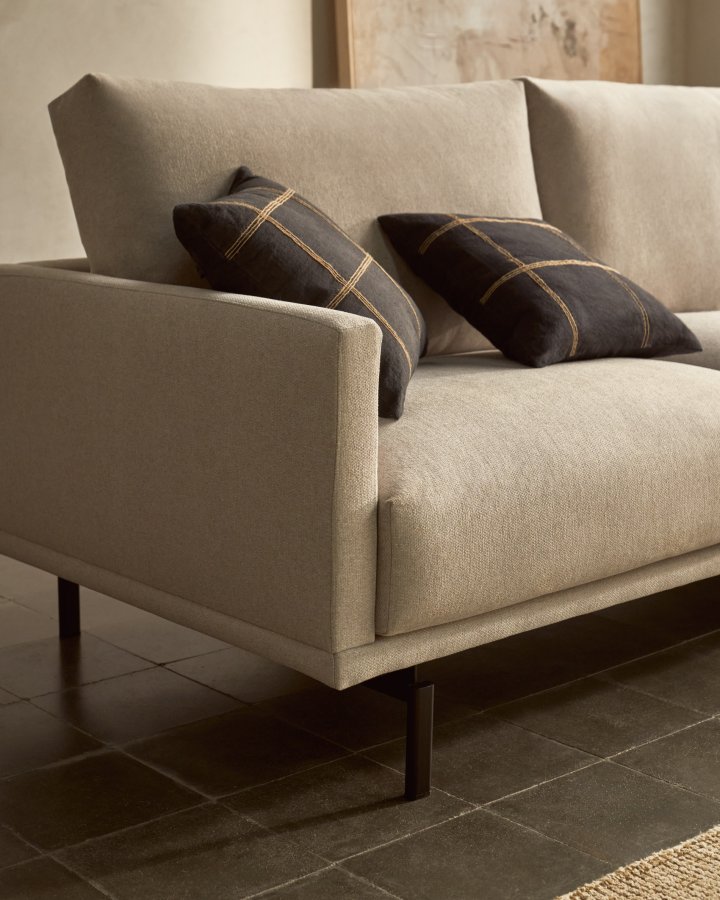 KAVE HOME Galene 3 pers. sofa - beige genbrugsfibre og jern