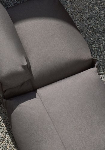 KAVE HOME Square puf modul til havesofa - mrkegr stof og sort aluminium (101x101)