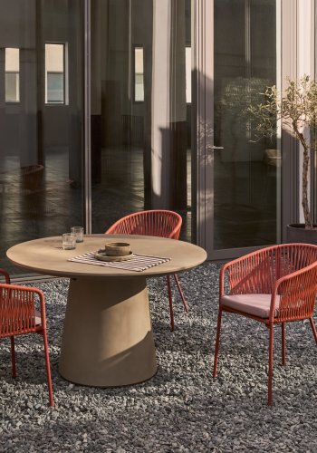 KAVE HOME Itai havebord, rundt - cement ( 120)