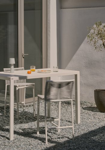 KAVE HOME Culip udendrs barbord, rektangulr - hvid aluminium (150x77)