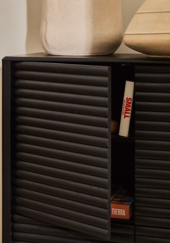 KAVE HOME Lenon hj sknk, 4 dre massivt tr og sort egefiner 104,5x144 cm FSC Mix Credit