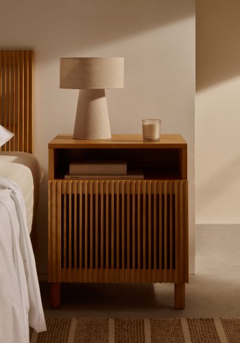 KAVE HOME Beyla sidebord, m. 1 lge og rum - natur egefinér og egetr (53x62)