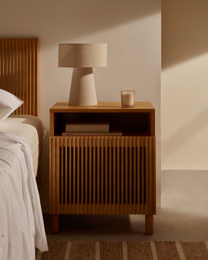 KAVE HOME Beyla sidebord, m. 1 lge og rum - natur egefinér og egetr (53x62)