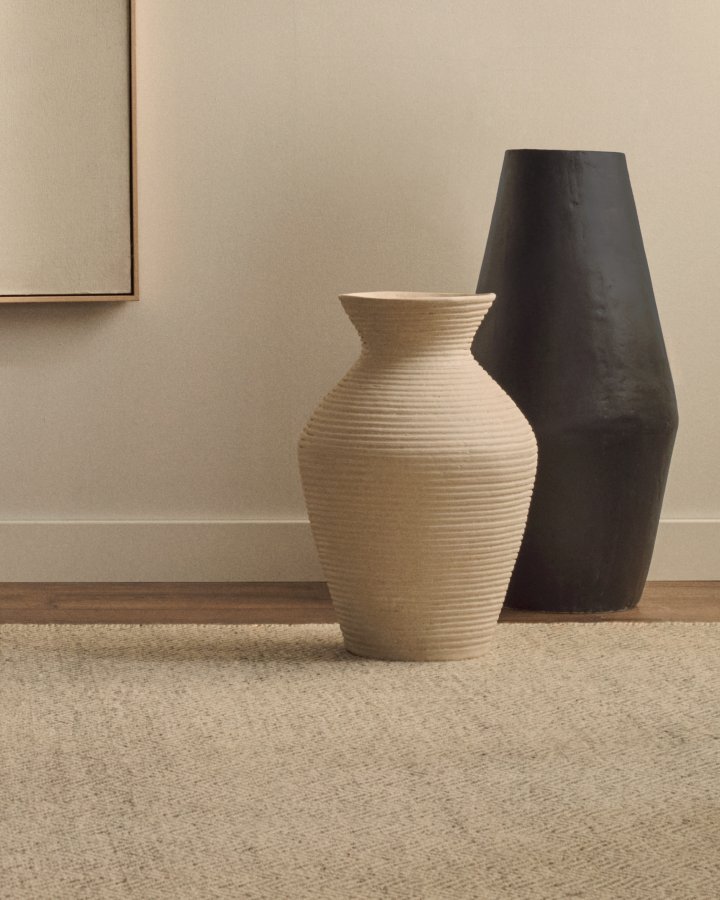 KAVE HOME Pria hvid, papmaché vase, 51 cm