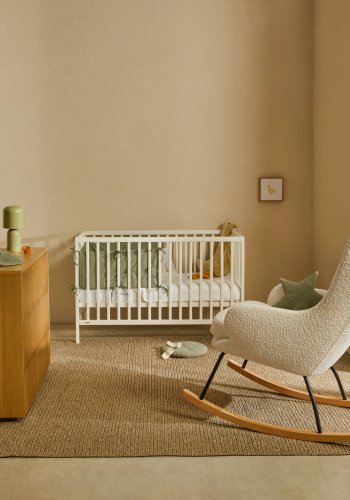 KAVE HOME Shantal massiv asketr tremmeseng i hvid finish, 60 x 120 cm