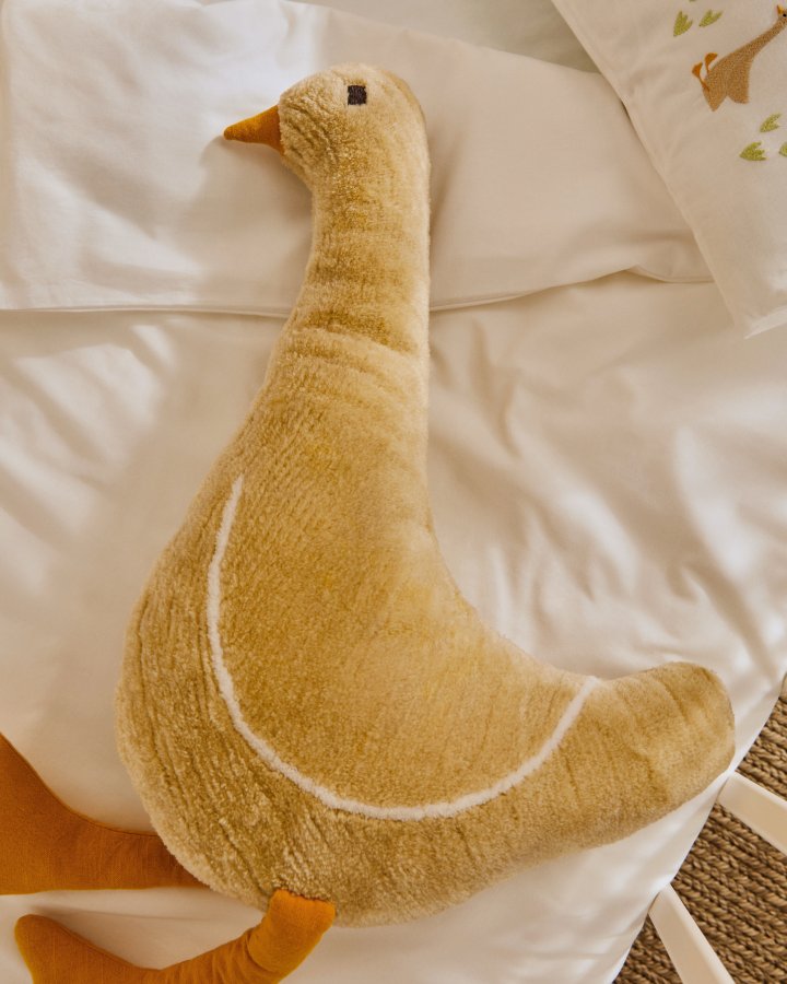 KAVE HOME Milu beige, gseformet, bomuldspude, 50 cm