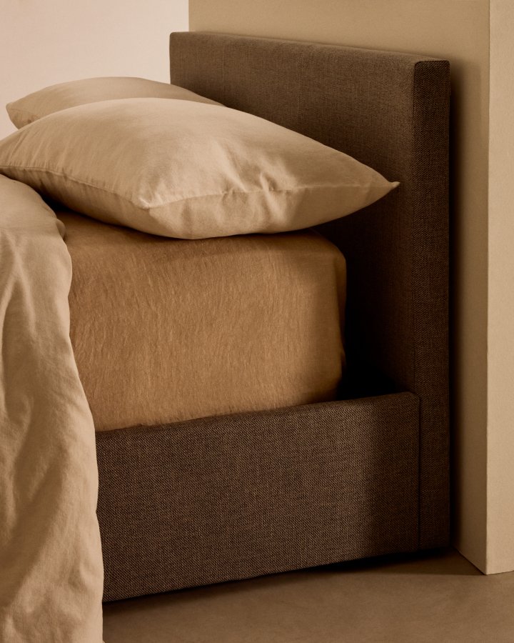 KAVE HOME Nahiri sengeramme, m. sengegavl og opbevaring - gr (til en 160x200 cm madras)