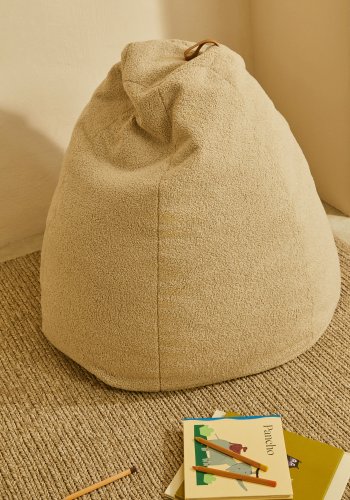 KAVE HOME Vicka puf i beige bouclé, 70 cm