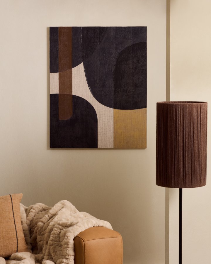 KAVE HOME Tonol, brunt abstrakt lrred, 100 x 80 cm