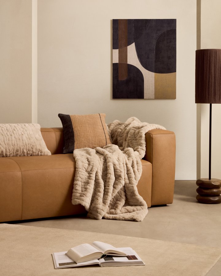 KAVE HOME Tonol, brunt abstrakt lrred, 100 x 80 cm