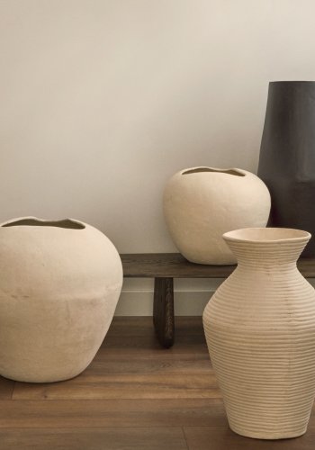 KAVE HOME Pria hvid, papmaché vase, 51 cm